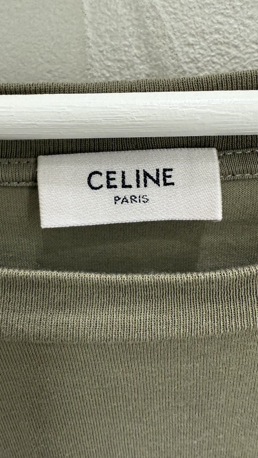 Celine Celine Loose Khaki T-Shirt Size US XL / EU 56 / 4 - 2 Thumbnail
