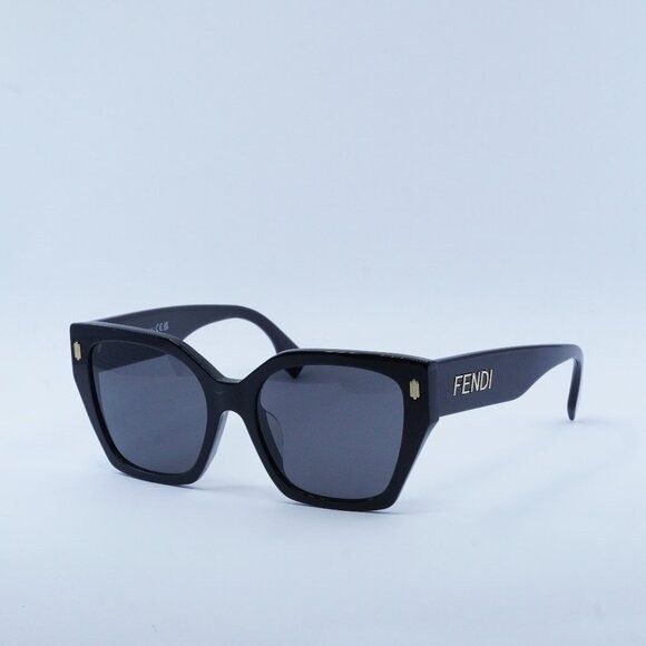 image of New Fendi Fe40070F 01A Black Smoke Sunglasses, Women's