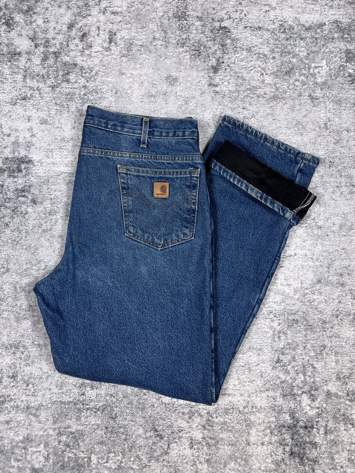 Carhartt × Vintage Vintage Carhartt Flannel Lined Relaxed Fit Denim Jeans 38x34 Size US 38 / EU 54 - 1 Thumbnail