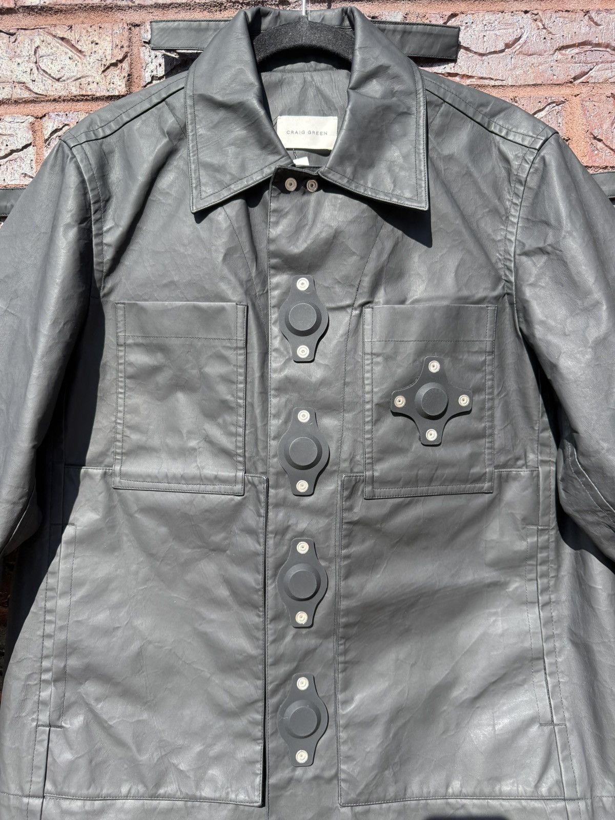 Craig Green SS23 Craig Green Crinkle Waxy Coated Tab Work Jacket Size US S / EU 44-46 / 1 - 3 Thumbnail