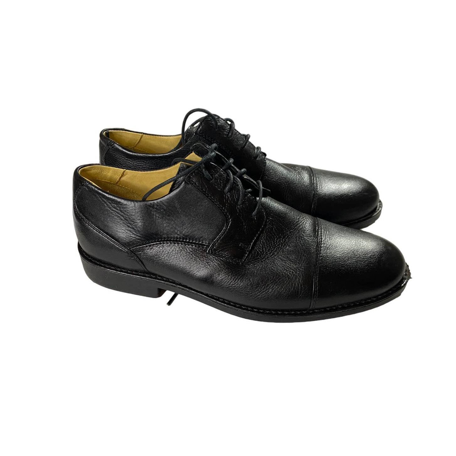 Belvedere Oxford Cap Toe Black Dress Shoes Men's Size 9