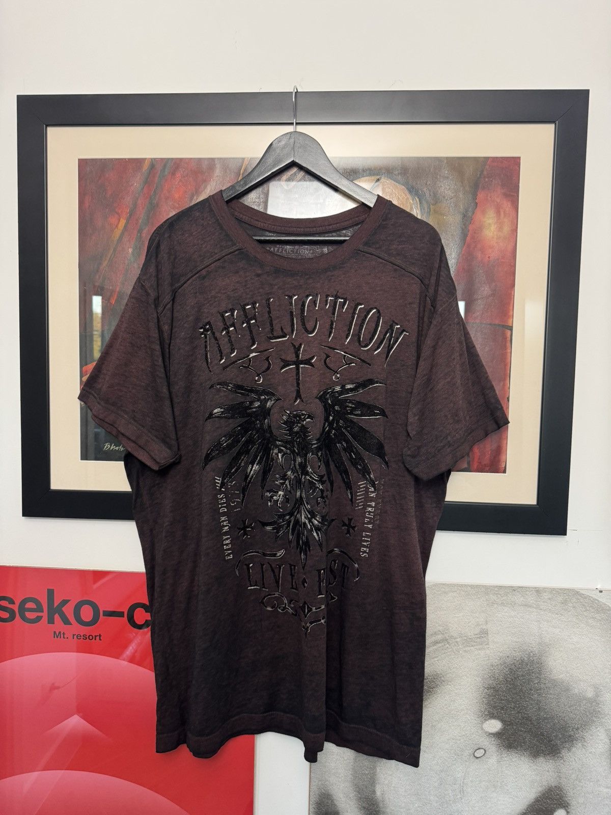 Affliction Rare Affliction Vintage Eagle Skull Distressed USA Tee Y2k Size US XXL / EU 58 / 5 - 1 Thumbnail