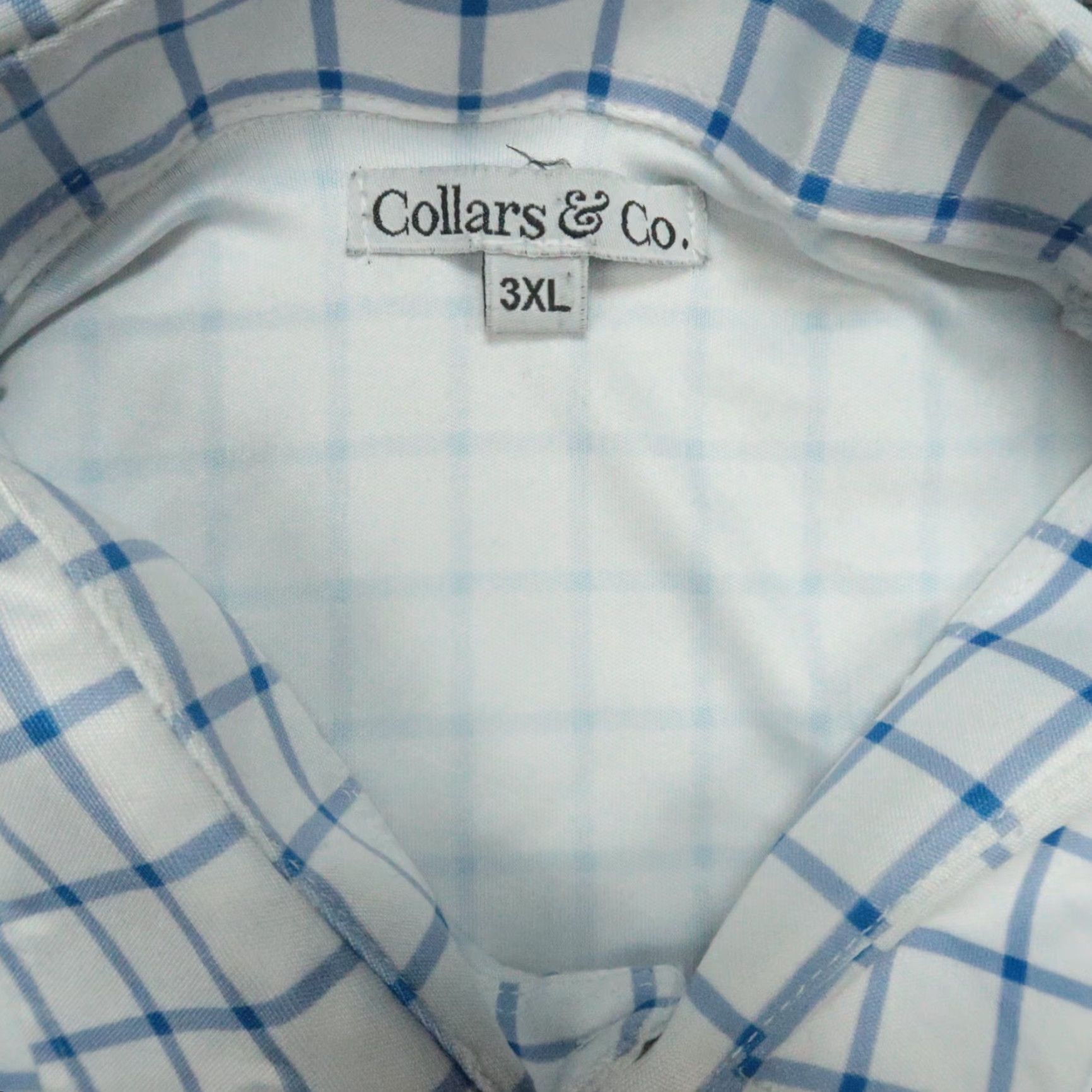 Vintage Collars & Co Shirt Men 3XL White Blue Check Short Sleeve Performance Polo Size US XXL / EU 58 / 5 - 3 Thumbnail