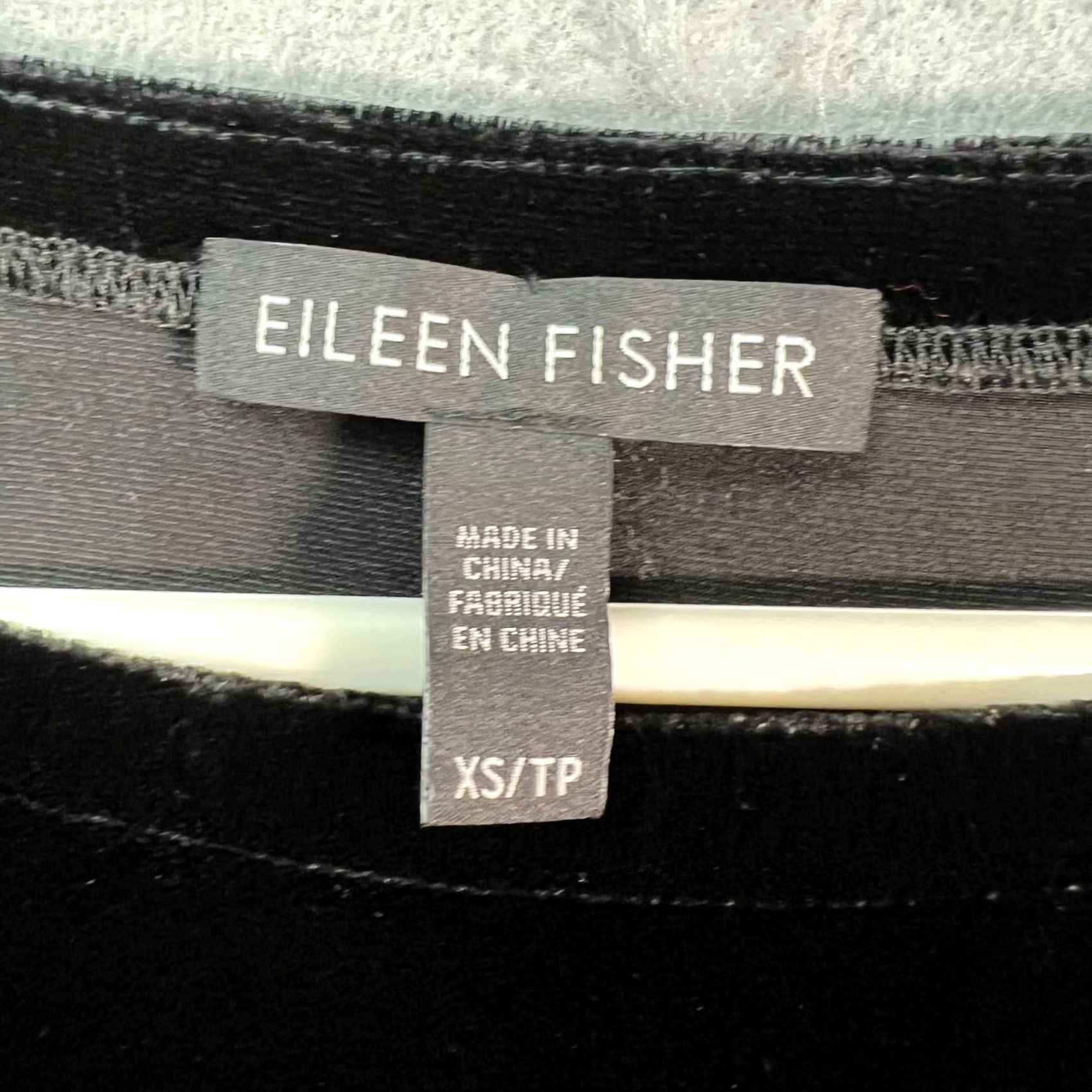 Eileen Fisher Eileen Fisher Womens XS Black Velvet & Silk Sheer Long Sleeve Midi Dress Size XS / US 0-2 / IT 36-38 - 3 Thumbnail