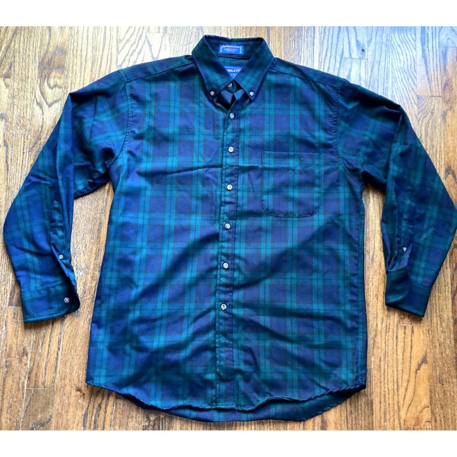 Pendleton VINTAGE Pendleton Shirt Mens Medium Blackwatch Tartan Worsted Wool Button Up Sir Size US M / EU 48-50 / 2 - 2 Thumbnail