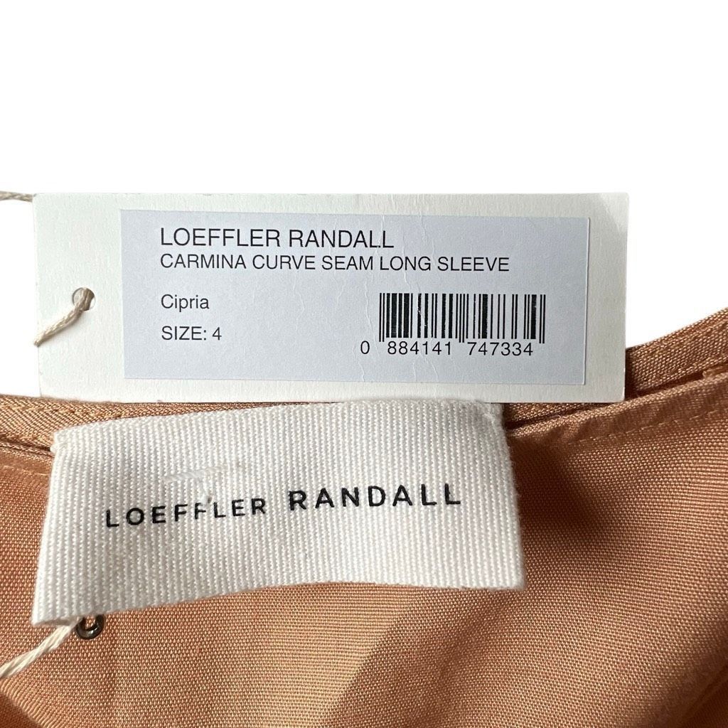 Loeffler Randall NWT Loeffler Randall Carmina Curve Seam Puff Sleeve Dress Cipria Peach Size 4 (037) Size S / US 4 / IT 40 - 12 Thumbnail