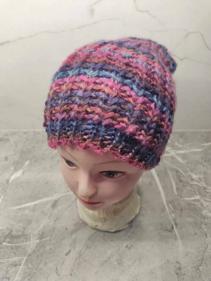 Japanese Brand Vintage Knit Wool Multicolour Beanie Hat Size ONE SIZE - 4 Thumbnail
