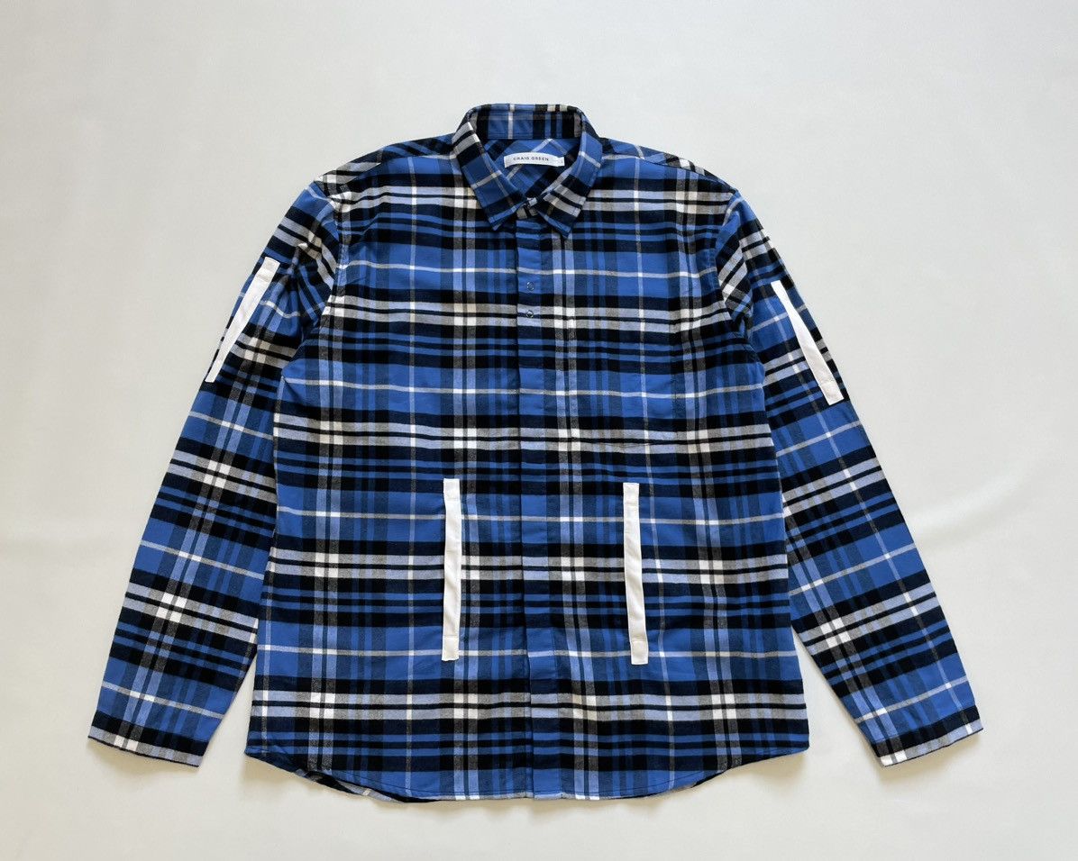 Craig Green Panelled Check Flannel Shirt Size US L / EU 52-54 / 3 - 1 Thumbnail