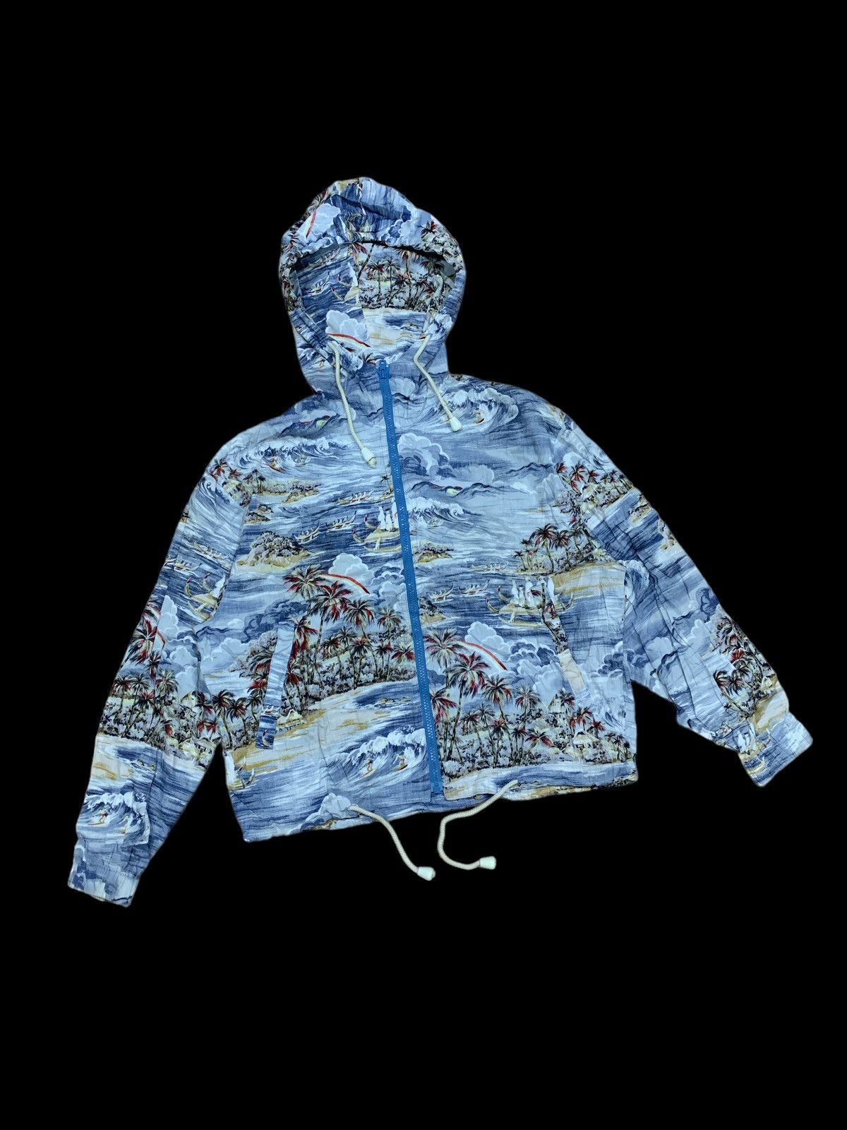 Beams Plus × Japanese Brand × Vintage VINTAGE BEAMS HAWAIIAN STYLE HOODIE WINDBREAKER Size US L / EU 52-54 / 3 - 1 Thumbnail