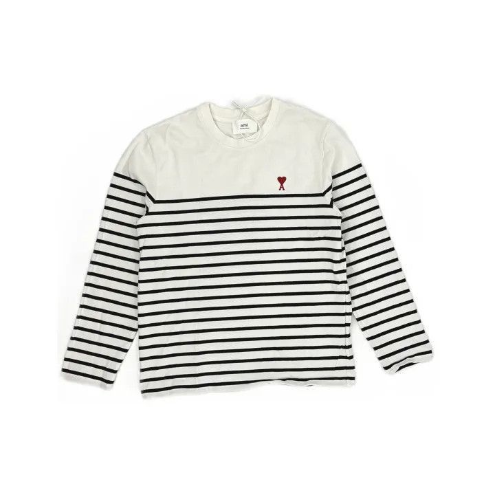 AMI AMIPARIS Heart Logo Knit Long Sleeve T-Shirt -2507 Size US M / EU 48-50 / 2 - 2 Thumbnail