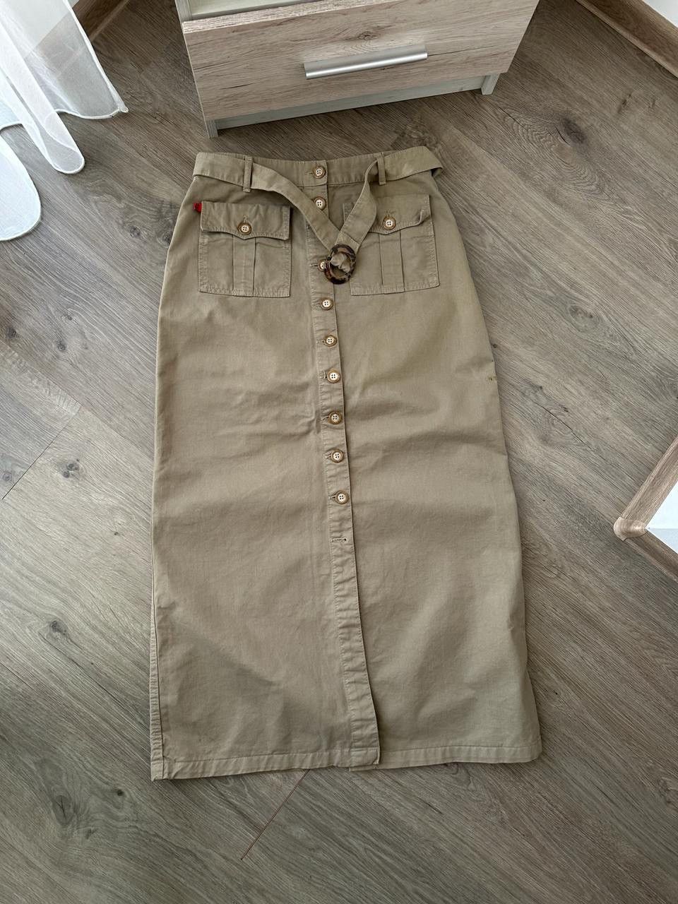 Japanese Brand × Vintage Vintage Bruna Beige Below The Knee Button Skirt Size 30" / US 8 / IT 44 - 11 Thumbnail