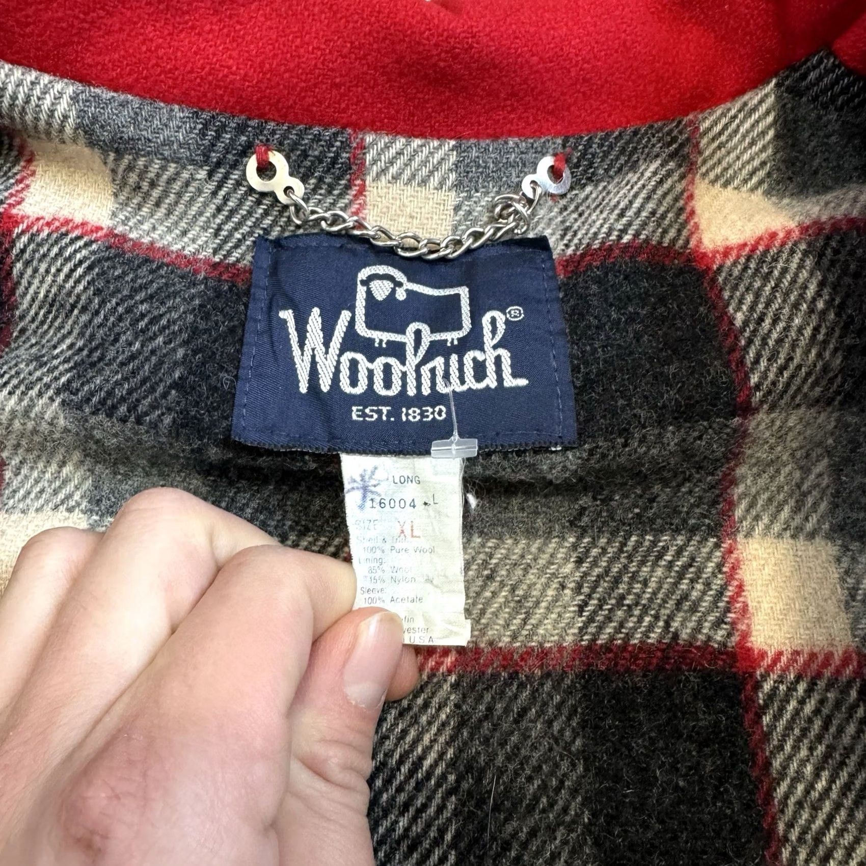 Vintage VINTAGE Woolrich Jacket Red Wool Plaid Lined Bomber Coat Union Made In USA XL Mens Bomber Jacket Size US XL / EU 56 / 4 - 6 Thumbnail