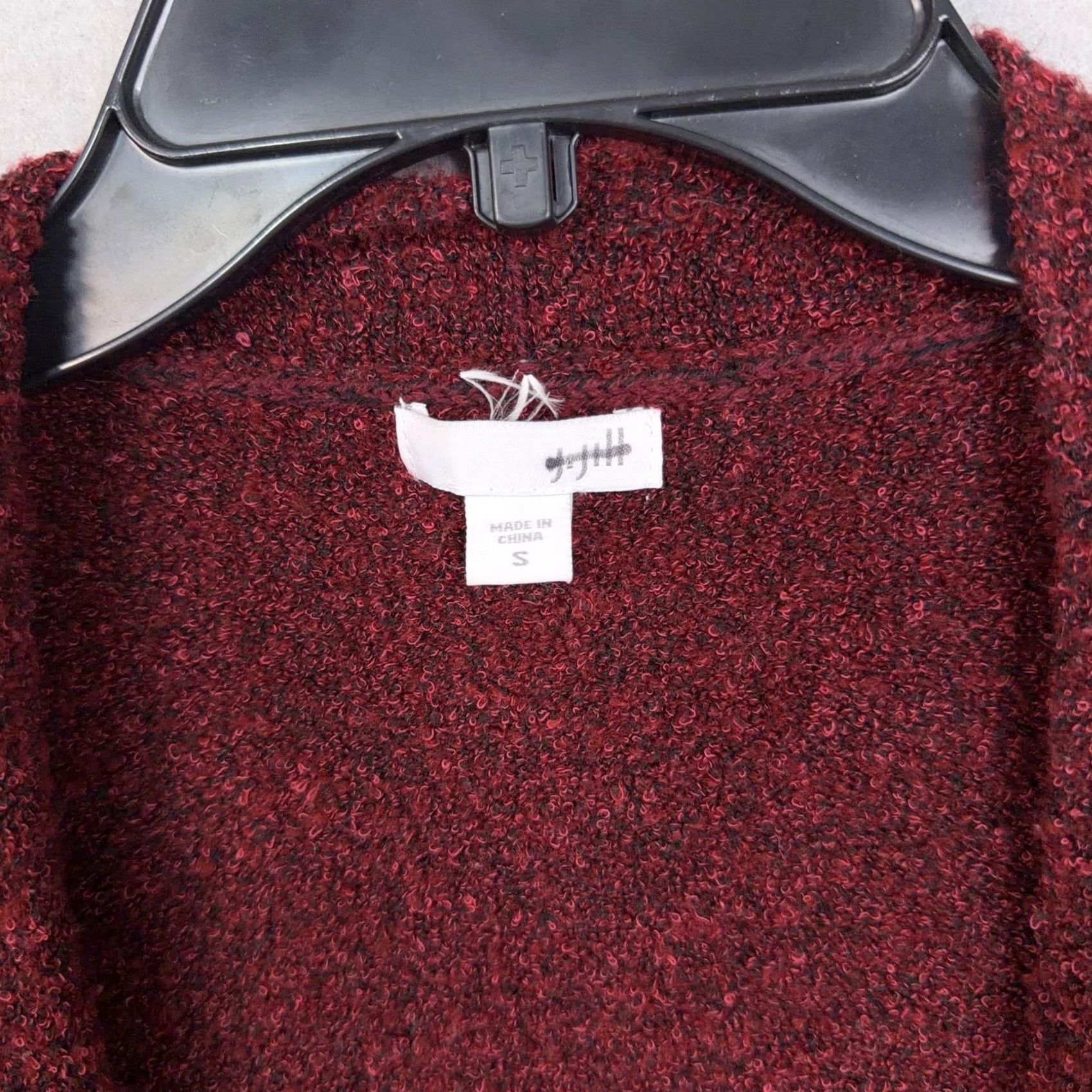 J. Jill J Jill Sweater Womens Small Red Open Duster Cardigan Longline Pockets Boucle Size S / US 4 / IT 40 - 4 Thumbnail