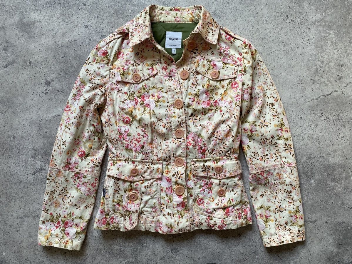Moschino Moschino Quilted Lined Floral Print Hunting Jacket 40 Italy Size S / US 4 / IT 40 - 1 Thumbnail