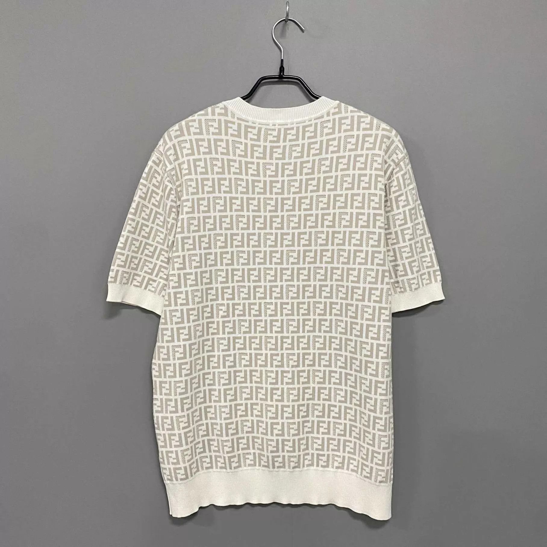 Fendi FENDI Men's White All Over Logo Short Sleeve T-Shirt 48 Size US M / EU 48-50 / 2 - 3 Thumbnail