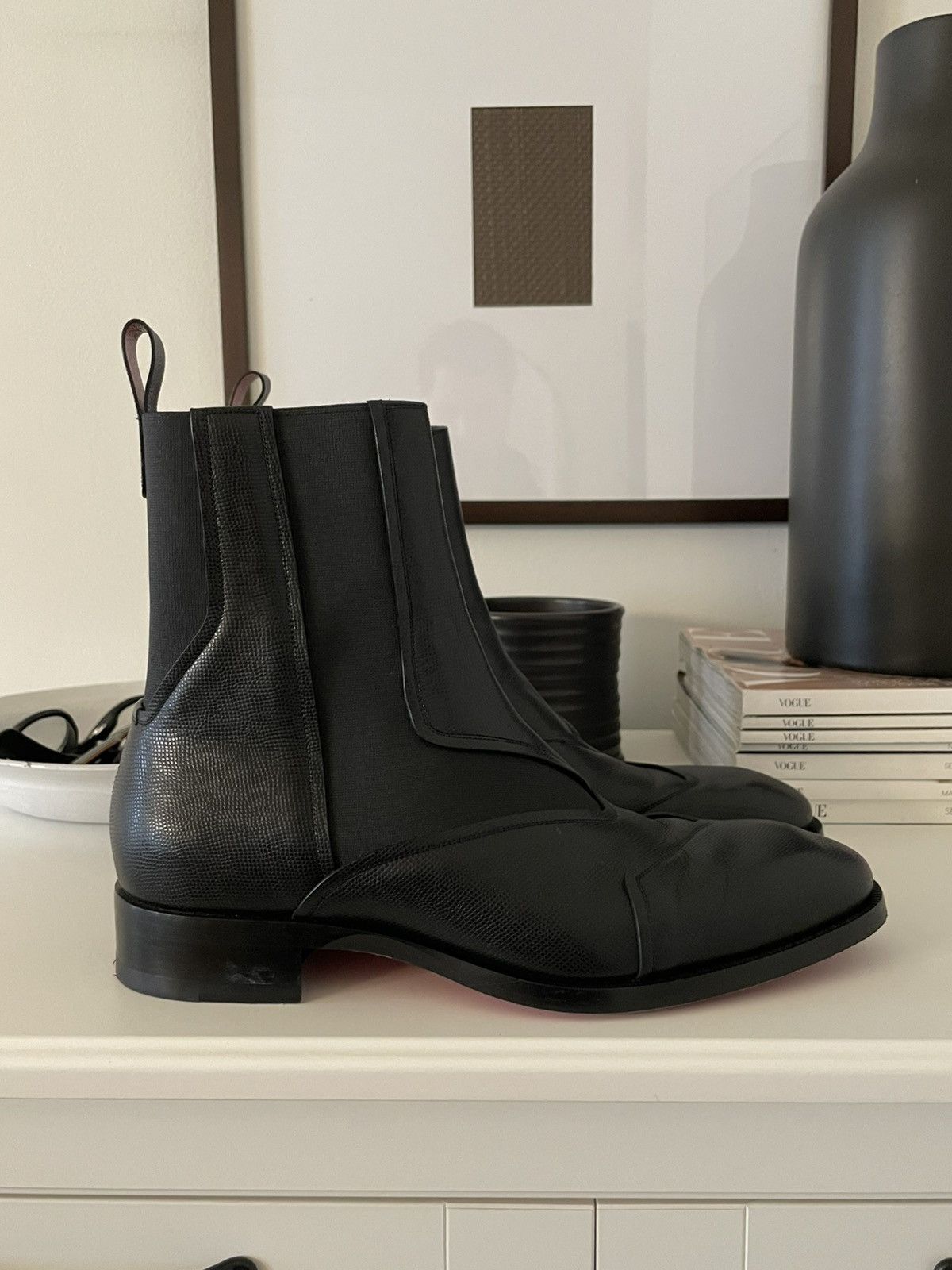 Christian Louboutin Christian Louboutin MENS Black Boabi Leather Chelsea Boot Size US 8.5 / EU 41-42 - 3 Thumbnail