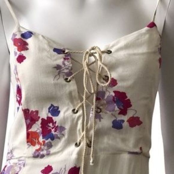 MINKPINK Minkpink Floral Lace-Up Romper With Rope Tie Front Size 27" / US 4 / IT 40 - 3 Thumbnail