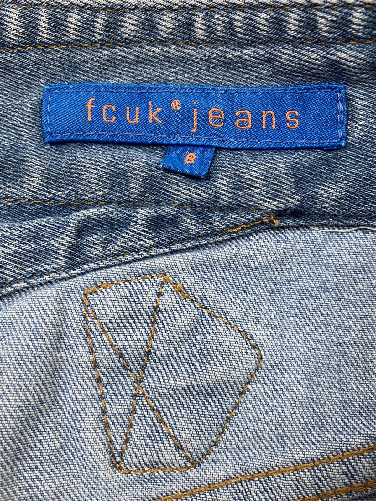 FCUK Y2K Vintage FCUK Washed Buckle Back Denim Mini Skirt Size 30" / US 8 / IT 44 - 5 Thumbnail