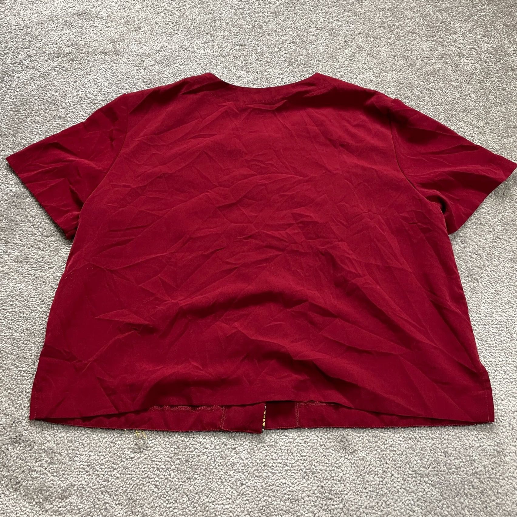 Vintage Positive Influence Button-Up Blouse Womens 18 Plus Red Floral Embroidered Shirt Casual Workwear Size XXL / US 16-18 / IT 52-54 - 2 Thumbnail