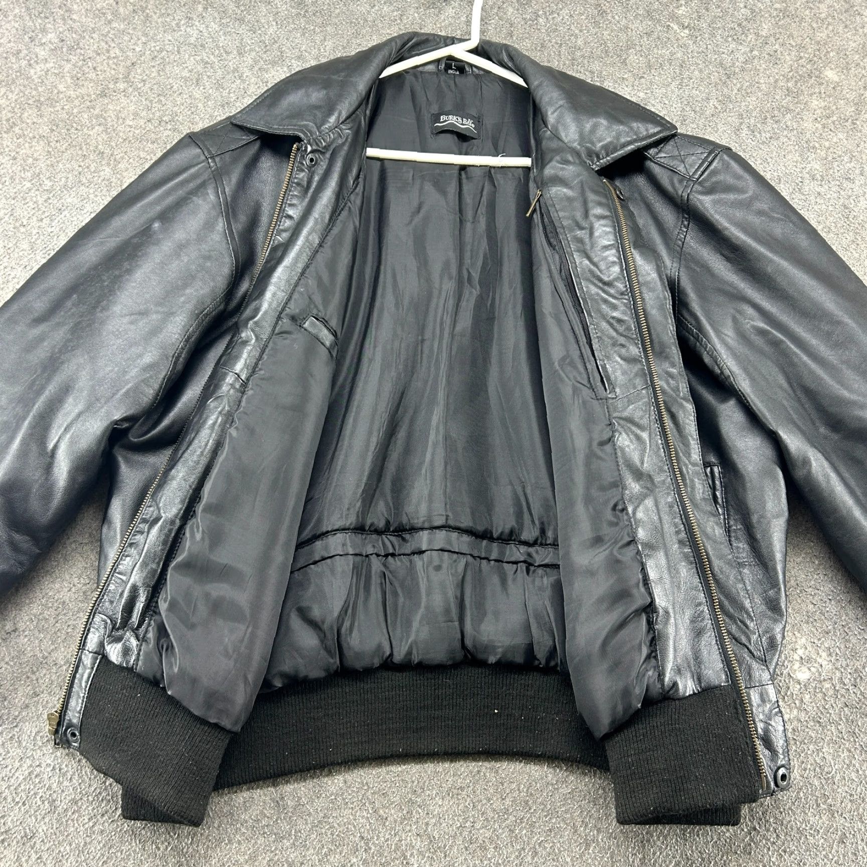 Vintage VINTAGE Burks Bay Leather Jacket Mens L Black Bomber Genuine NRA Life Member 90s Size US L / EU 52-54 / 3 - 2 Thumbnail