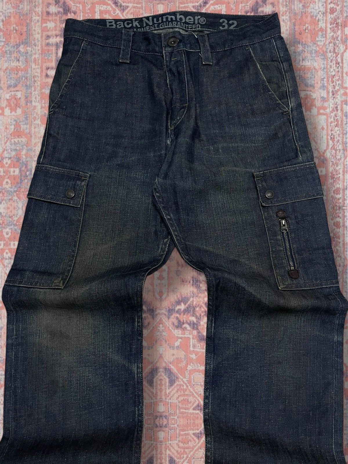 Japanese Brand Vintage Designer Japan Back Number Indigo Distressed Denim Size US 32 / EU 48 - 4 Thumbnail