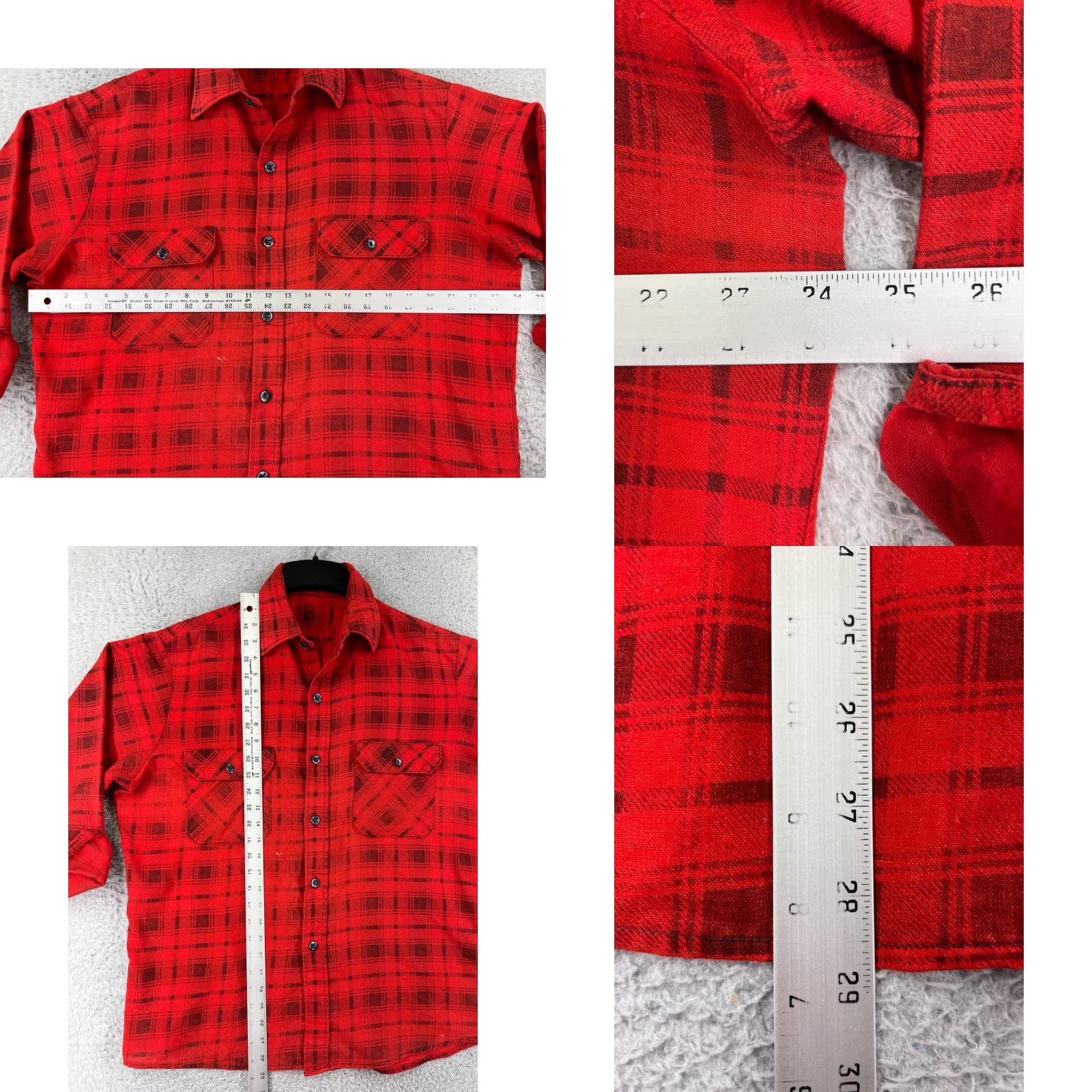 Vintage VINTAGE Flannel Shirt Womens Extra Large Red Plaid Button-Up Pockets Cotton XL Red Plaid Mens Womens? Size XL / US 12-14 / IT 48-50 - 8 Thumbnail