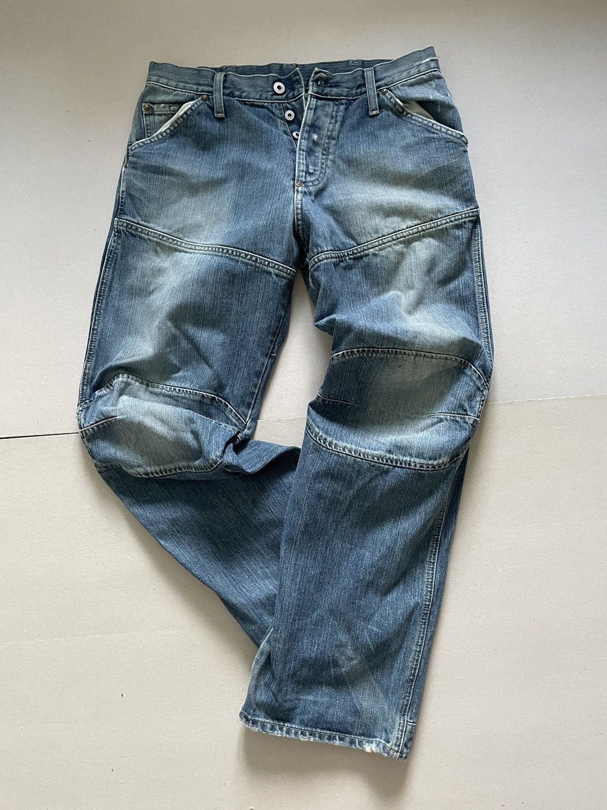 G-Star × Vintage Vintage G Star Raw Biker Knee Jeans g star denim pants Size US 32 / EU 48 - 1 Thumbnail