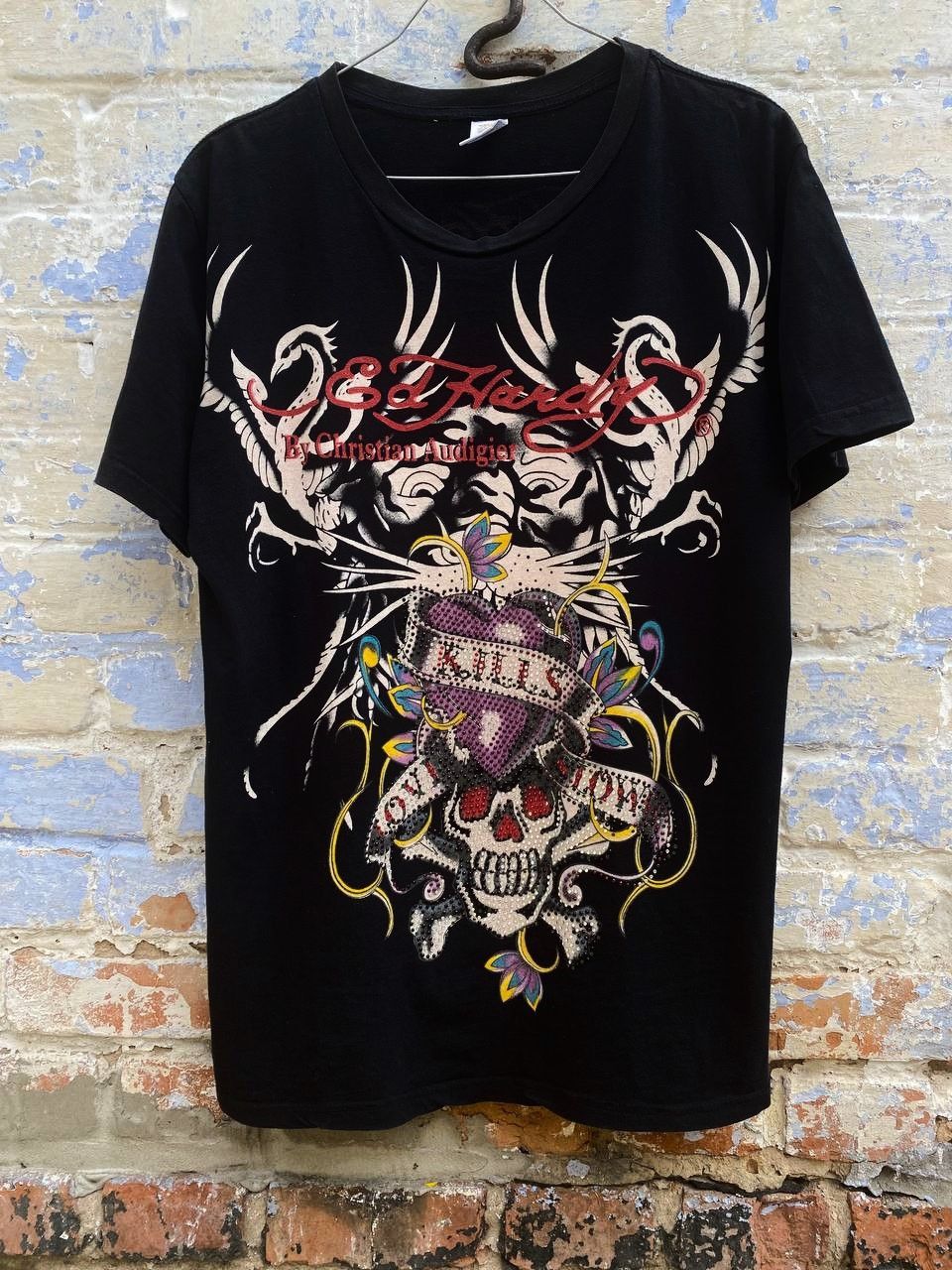 Christian Audigier Gattoo Ed Hardy By Christian Audigier Tee Tattoo Kills Love Size US L / EU 52-54 / 3 - 1 Thumbnail