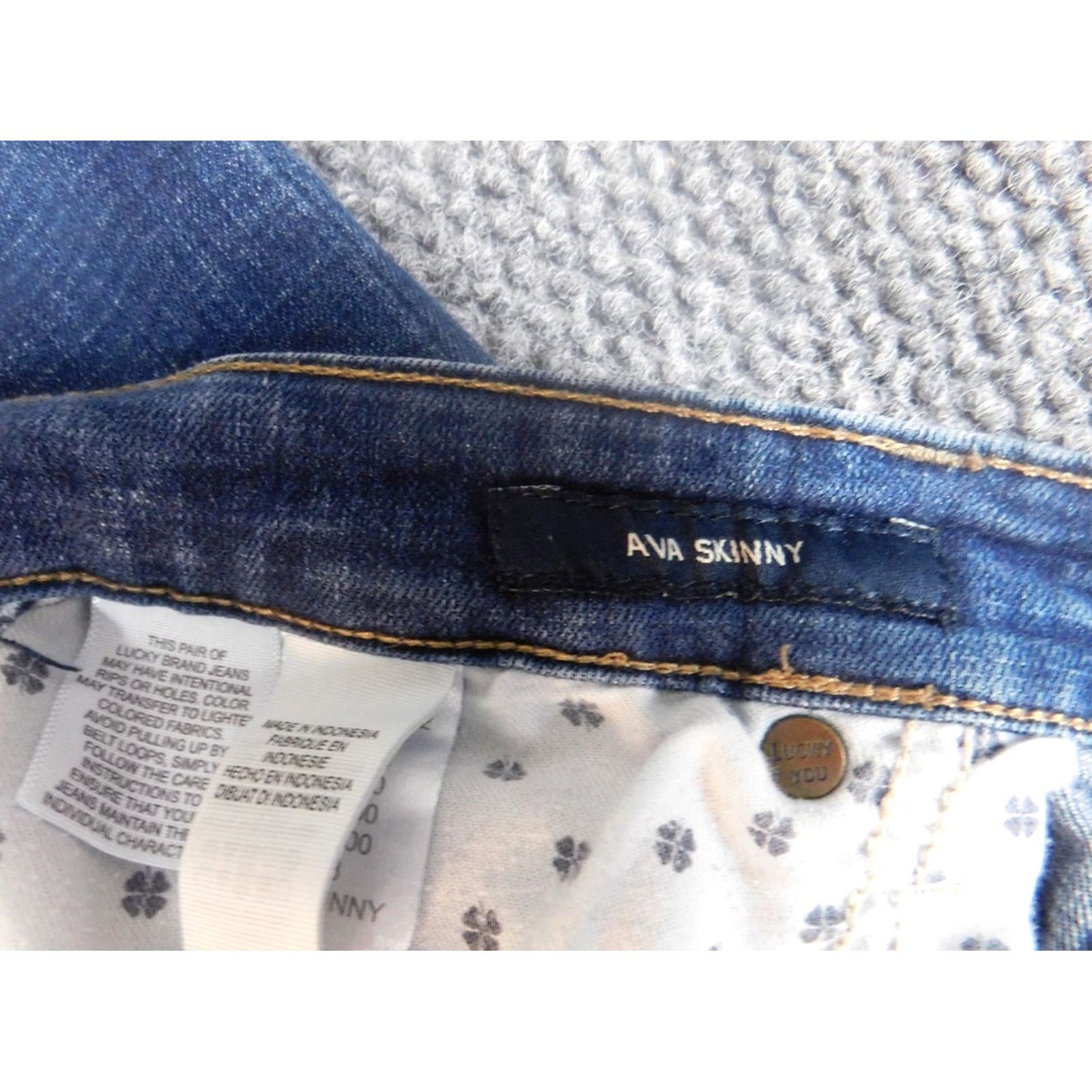Lucky Brand Lucky Brand Jeans Womens 4 Blue Skinny Ava Denim Stretch Classic Regular Inseam 28in Zipper Button Fly Womens Jeans Size 27" / US 4 / IT 40 - 4 Thumbnail