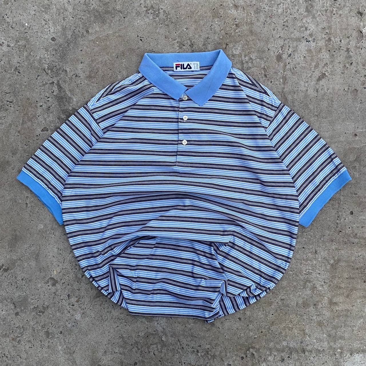 Fila Vintage Fila Polo Striped Size L Y2K 00s USA Basic Fit Tee Size US L / EU 52-54 / 3 - 1 Thumbnail