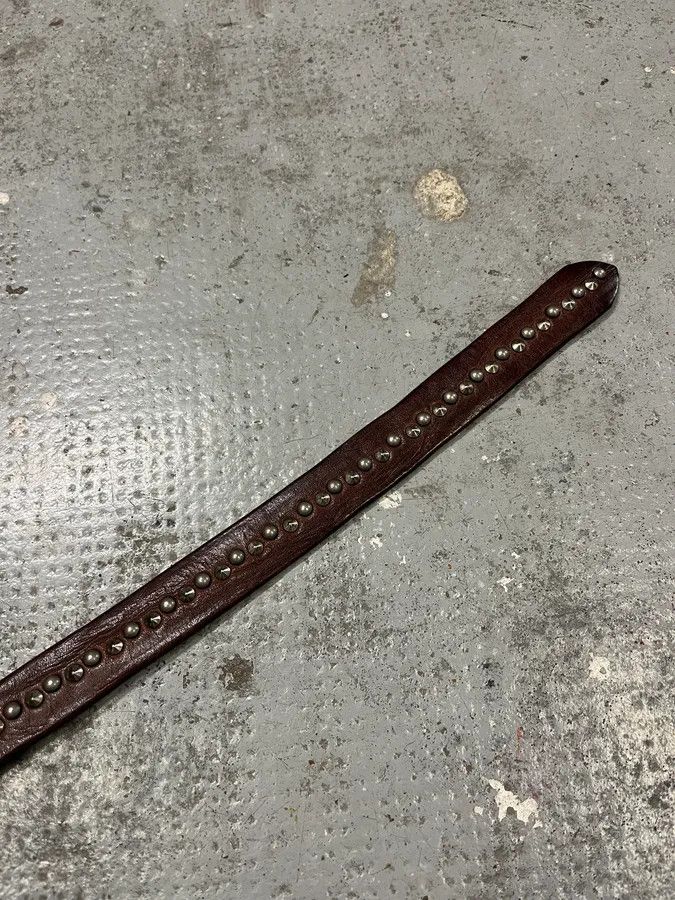 Designer × Vintage 2000s Nanni Studded Brown Leather Belt Size ONE SIZE - 8 Thumbnail