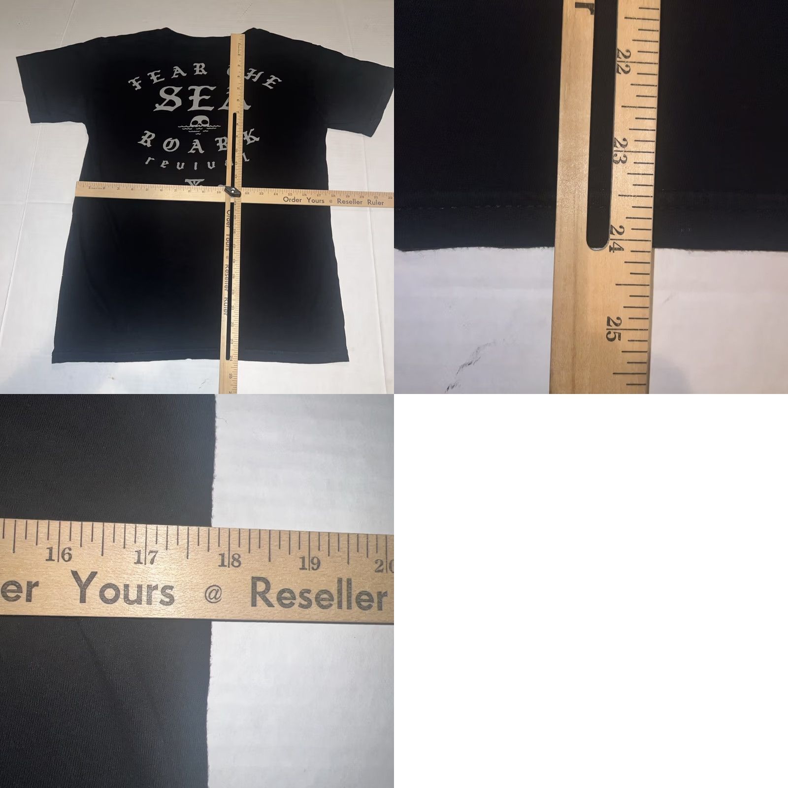Roark Roark Shirt Adult Small Black Fear The Sea Waves Skull Logo Graphic Tee Short Sleeve Crew Neck Vintage-ish Fitted? Size US S / EU 44-46 / 1 - 8 Thumbnail