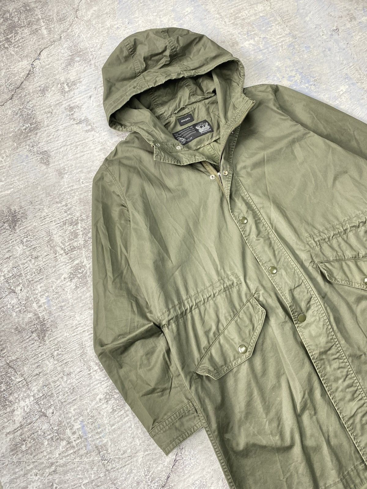 Diesel × Japanese Brand Diesel waxed parka green mens hooded jacket y2k avantgarde Size US XL / EU 56 / 4 - 8 Thumbnail