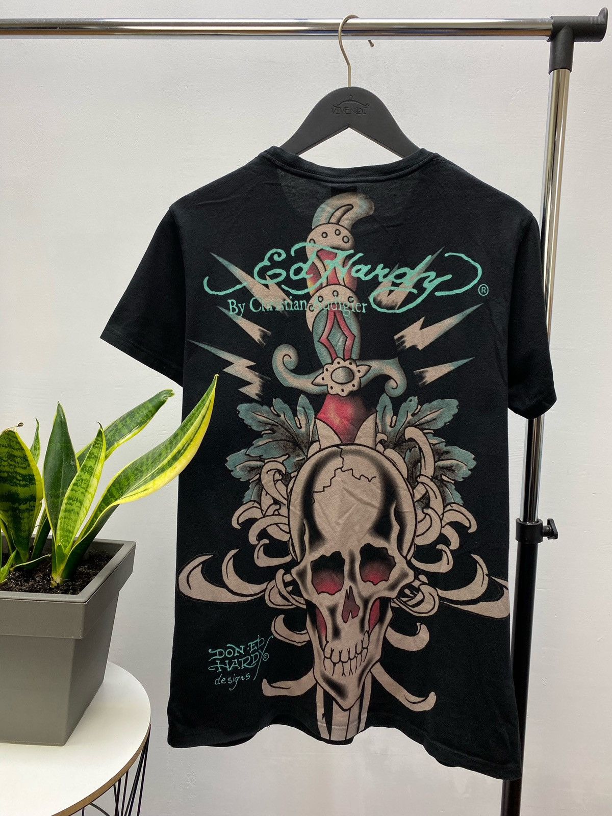 Christian Audigier Christian Audigier Crazy Y2K Ed Hardy Skull T-Shirt Vintage Size US L / EU 52-54 / 3 - 20 Thumbnail