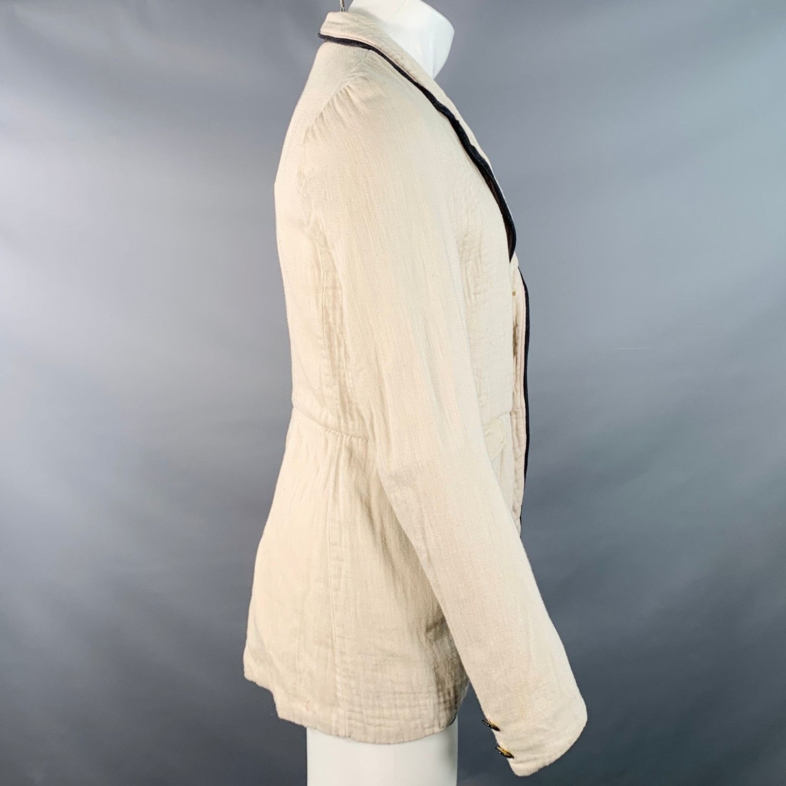 Nice Collective NICE COLLECTIVE Size M Beige Brown Textured Cotton Jacket Size US M / EU 48-50 / 2 - 3 Thumbnail