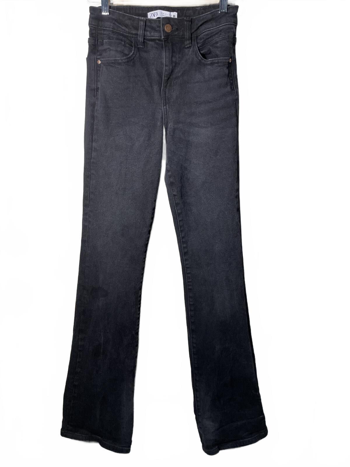 Zara Zara Flared Denim Jeans Women's Size 4 Black Grunge Boho Size 27" / US 4 / IT 40 - 7 Thumbnail