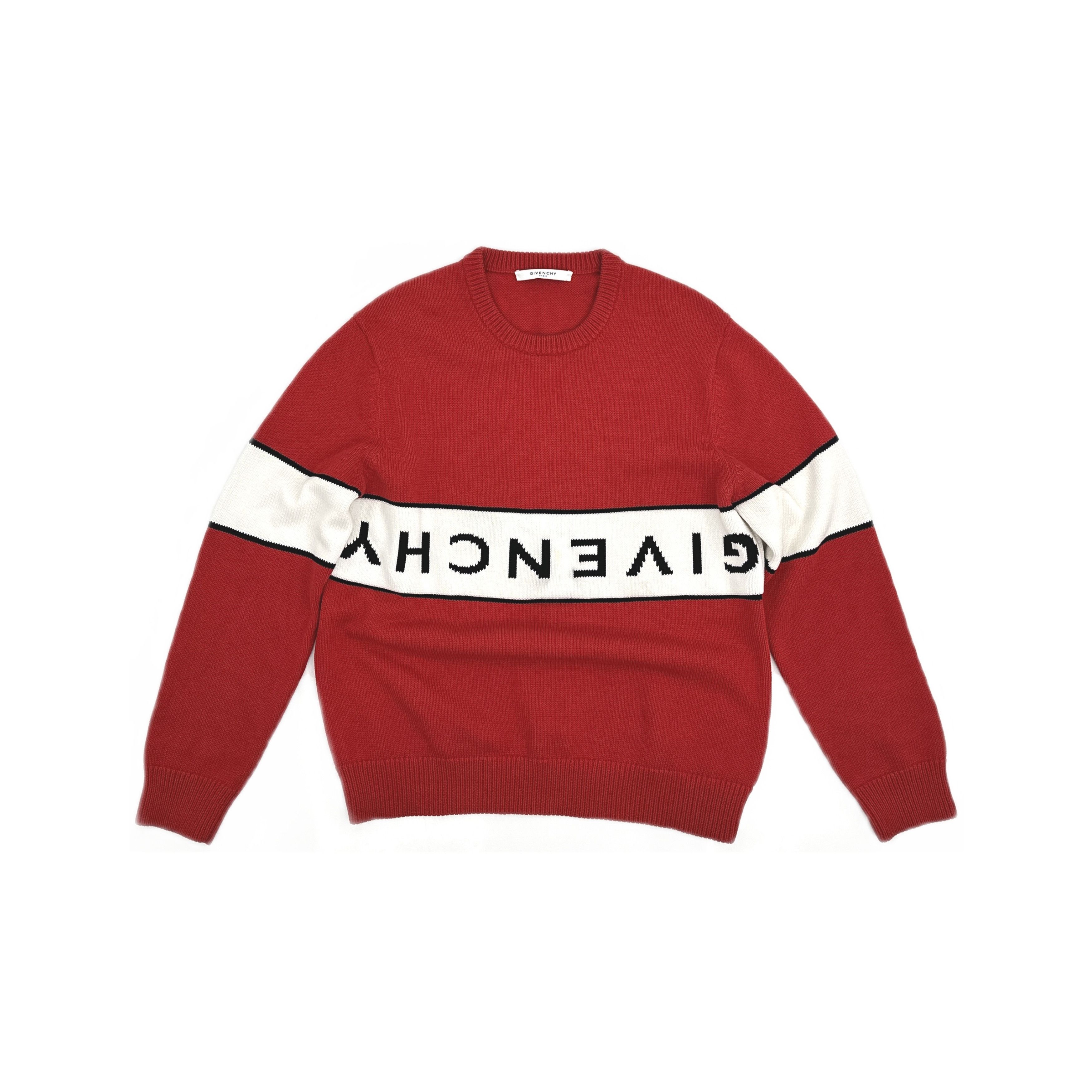 Givenchy Givenchy Logo Stripe Sweater Red Size XL Size US XL / EU 56 / 4 - 1 Thumbnail