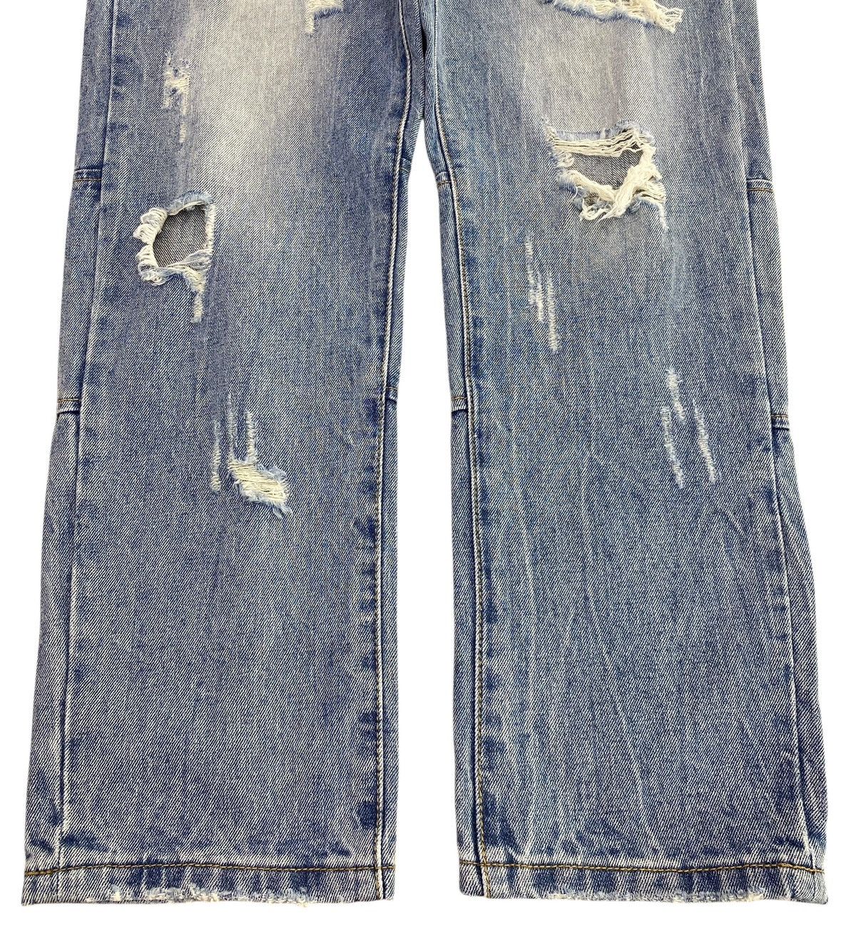Playboy Playboy Acid Blue Wash Distressed Style Straight Cut Jeans Size US 32 / EU 48 - 5 Thumbnail