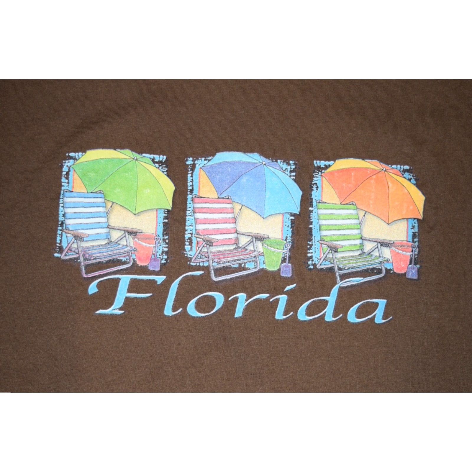 Vintage VINTAGE AllStyle T-Shirt 1/2 Crew Neck Brown Umbrella Print Florida Beach Tour Adult XL Mens Size US XL / EU 56 / 4 - 2 Thumbnail