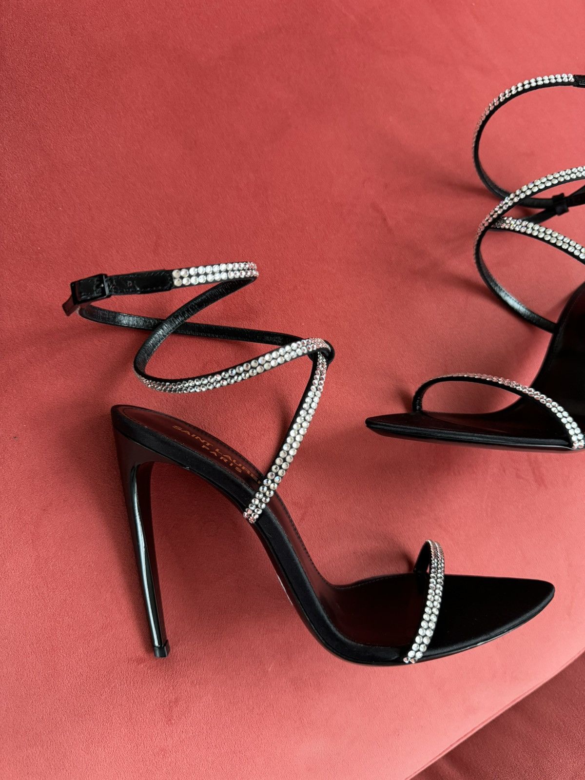 Saint Laurent Paris Saint Laurent Georgia rhinestone embellished sandals, 37 It Size US 7 / IT 37 - 10 Thumbnail