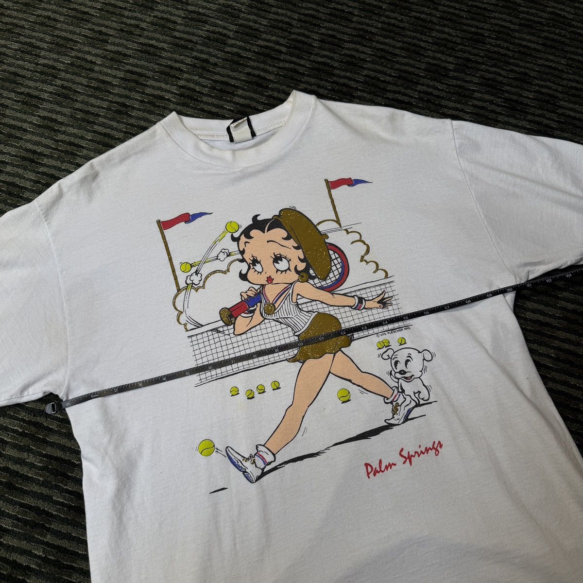 Vintage Vintage Diamond Dust Betty Boop Tennis Tee Size US L / EU 52-54 / 3 - 3 Thumbnail