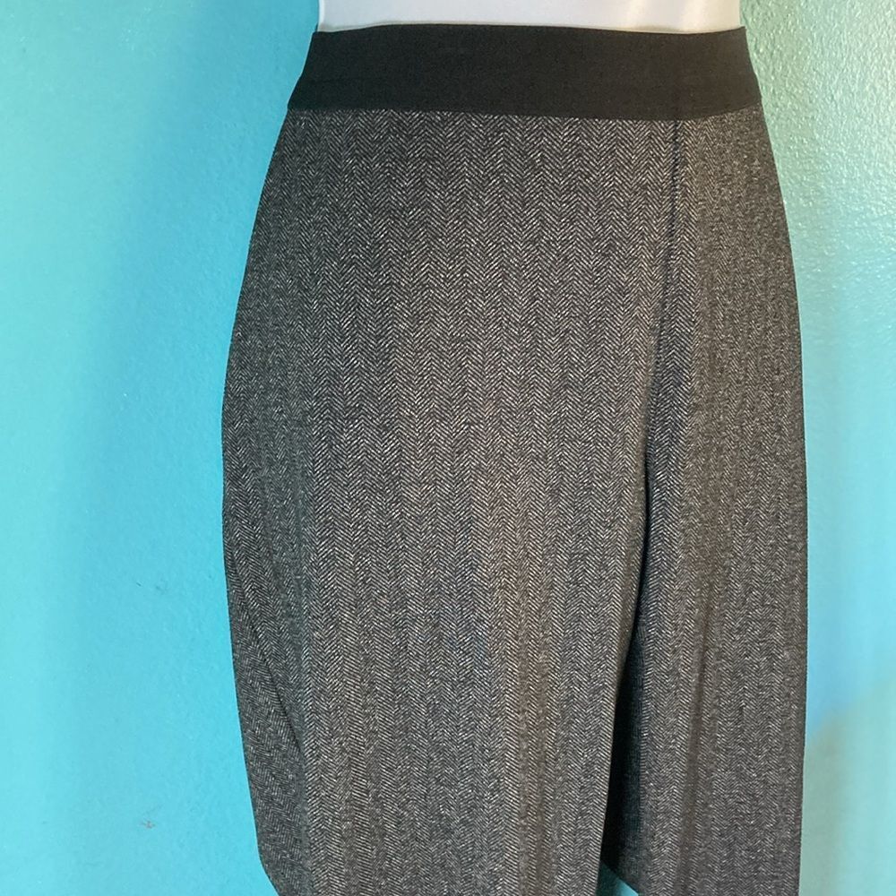 Eileen Fisher Eileen Fisher Herringbone Pull On Pants Size L Gray Print Size 31" - 3 Thumbnail