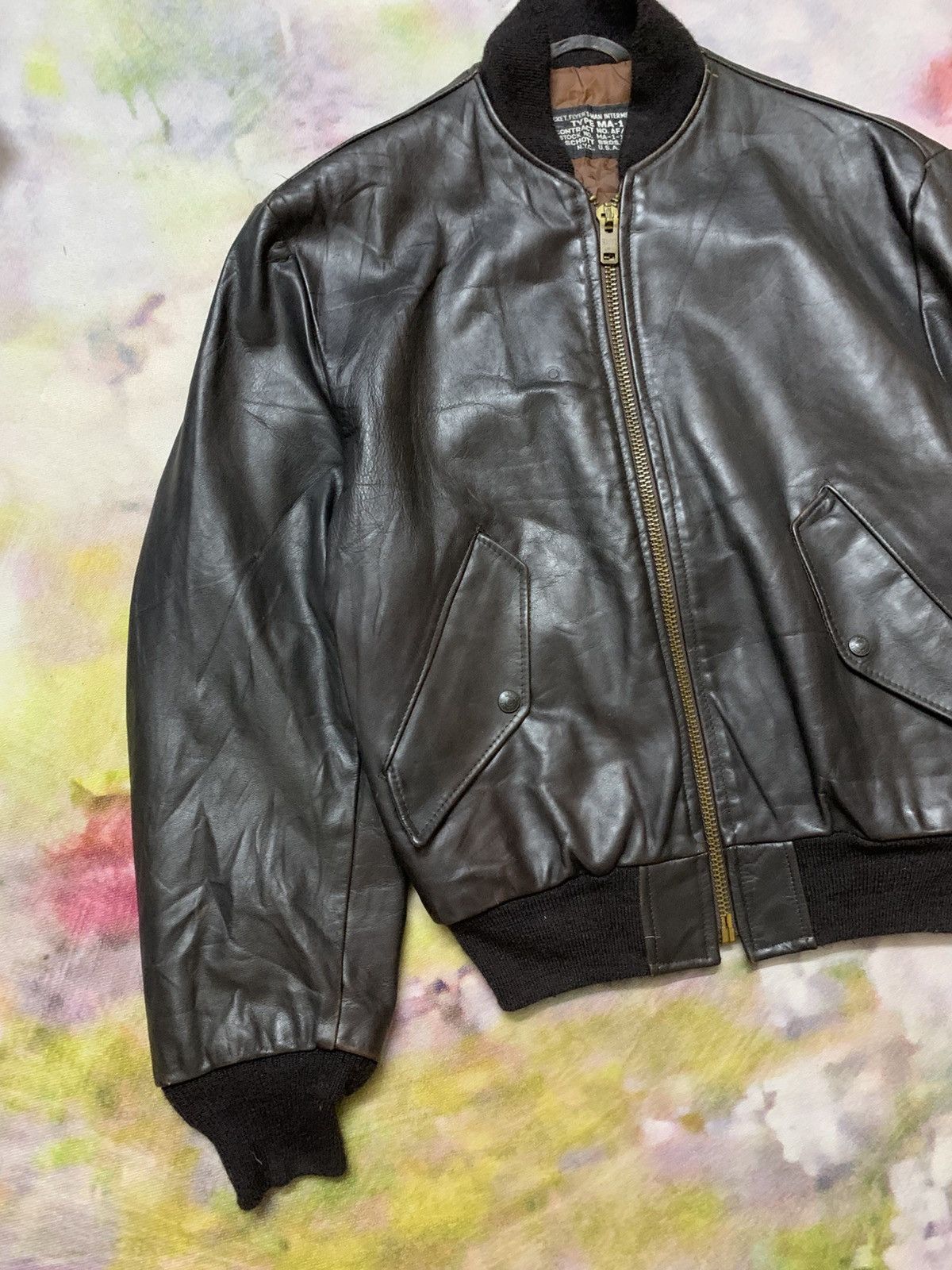 Schott Archive 40s SCHOTT MA-1 Leather Jacket Size US M / EU 48-50 / 2 - 3 Thumbnail