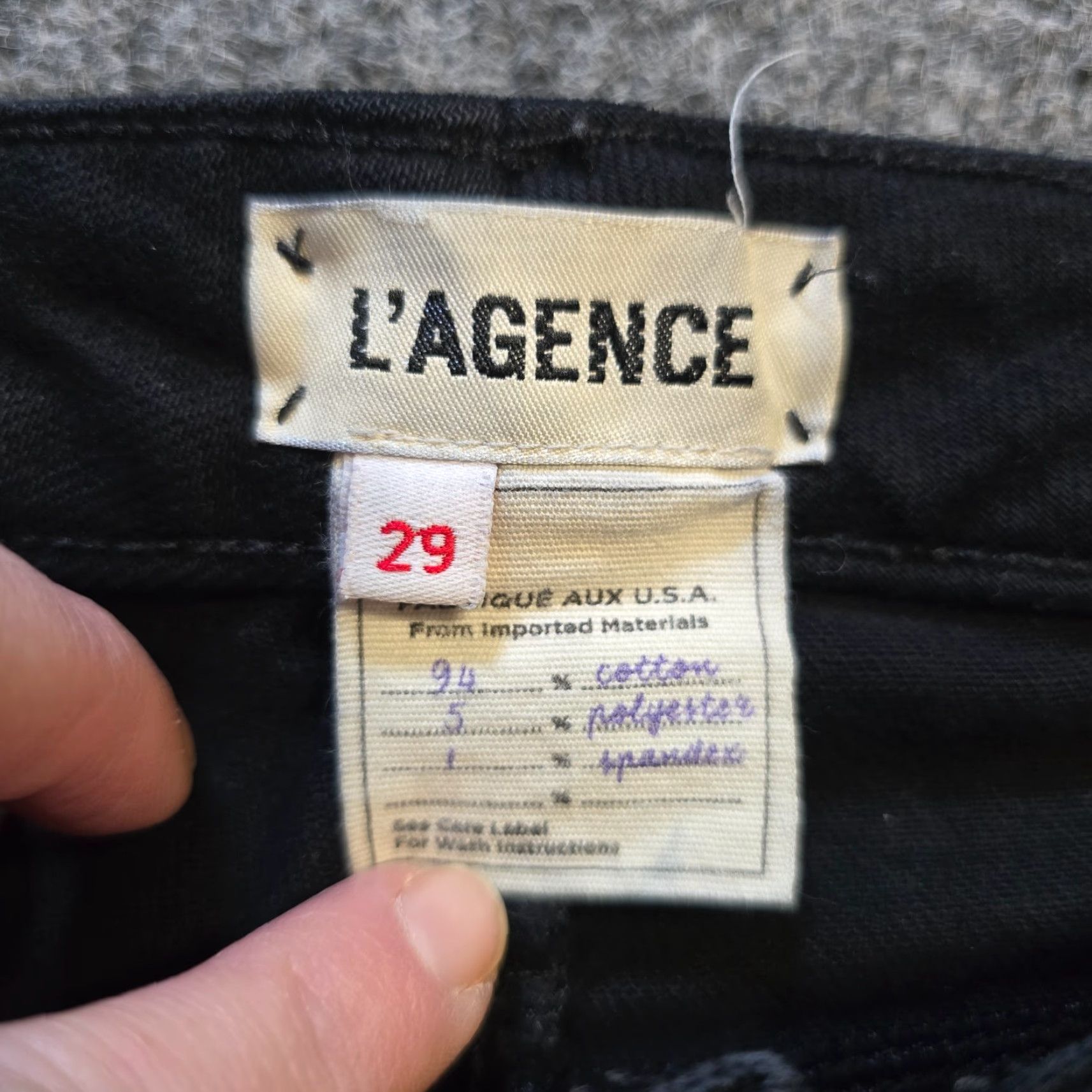 L'AGENCE L'AGENCE Jeans Womens Size 29 Black Sophia High Rise Crop Raw Hem Capsule Casual Sh Size 29" - 4 Thumbnail