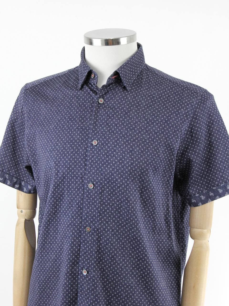 Ted Baker TED BAKER Blue printed short-sleeved shirt Size US M / EU 48-50 / 2 - 4 Thumbnail