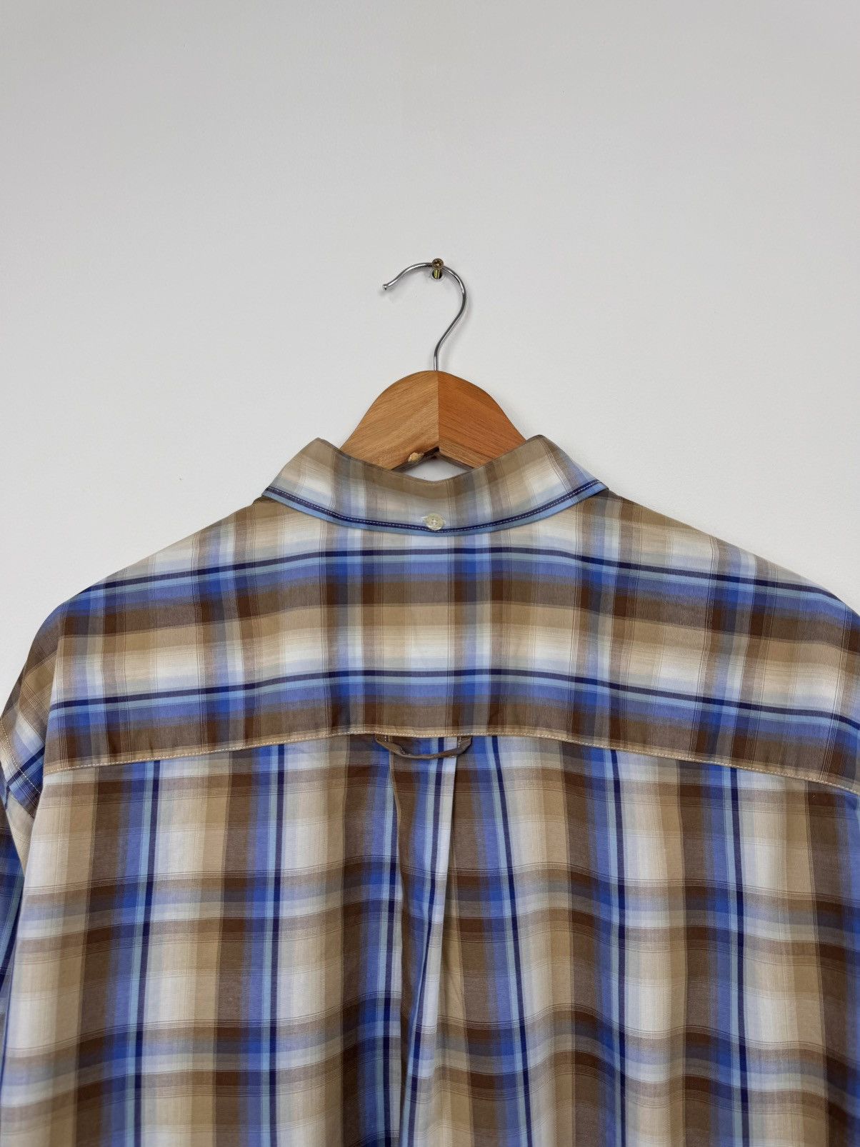 Lacoste Lacoste Men Classic Plaid Cotton Button Up Brown Blue Size S Size US S / EU 44-46 / 1 - 11 Thumbnail