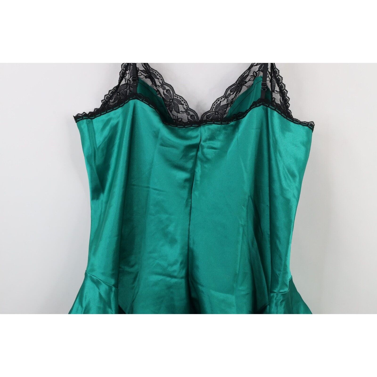 Vintage Vintage 90s Rockabilly Silky Satin Snap Crotch Lace Cami Size 4XL / US 24-26 - 14 Thumbnail