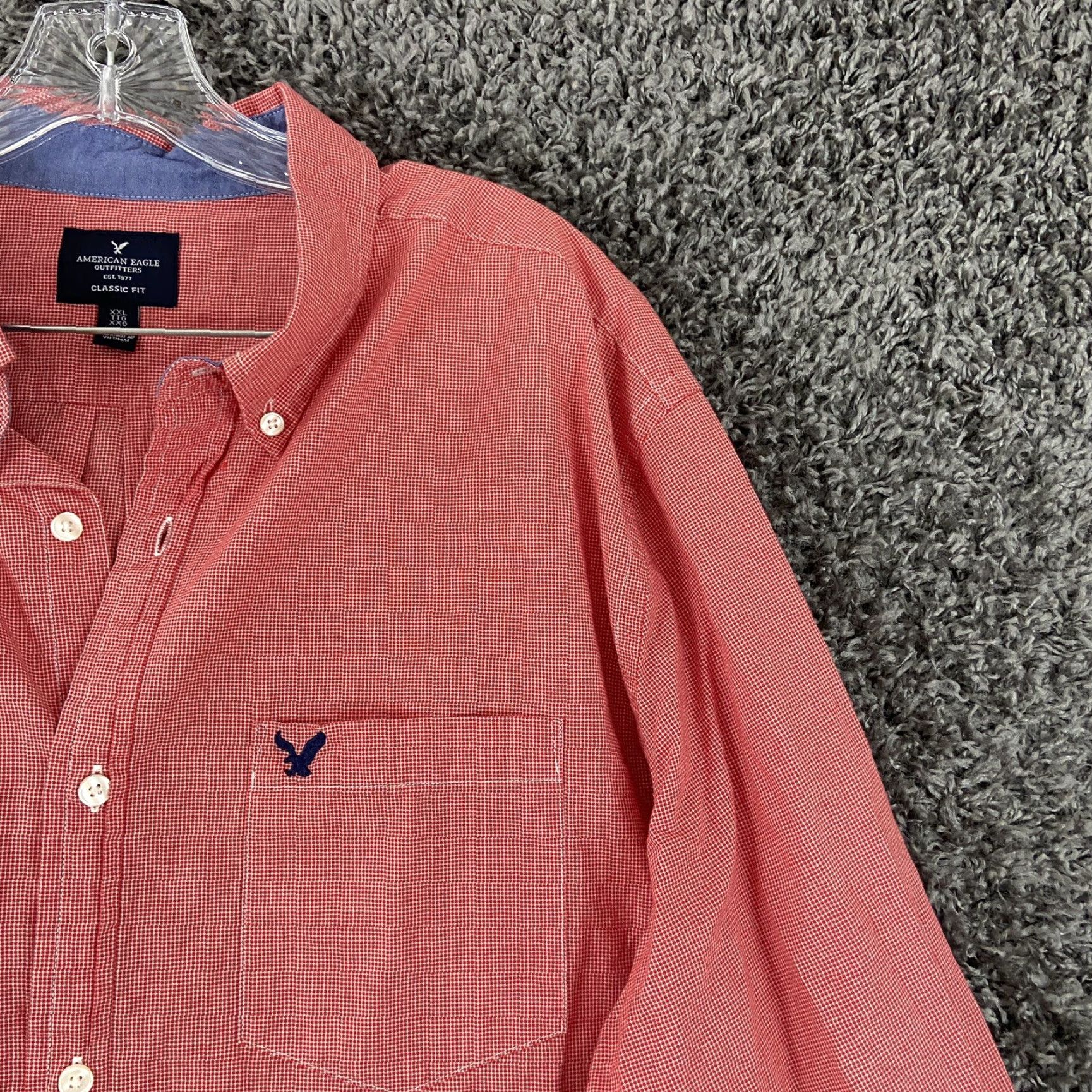 American Eagle Outfitters American Eagle Outfitters Shirt Men 2XL Red Plaid Button-Down Long Sleeve Size US XXL / EU 58 / 5 - 4 Thumbnail