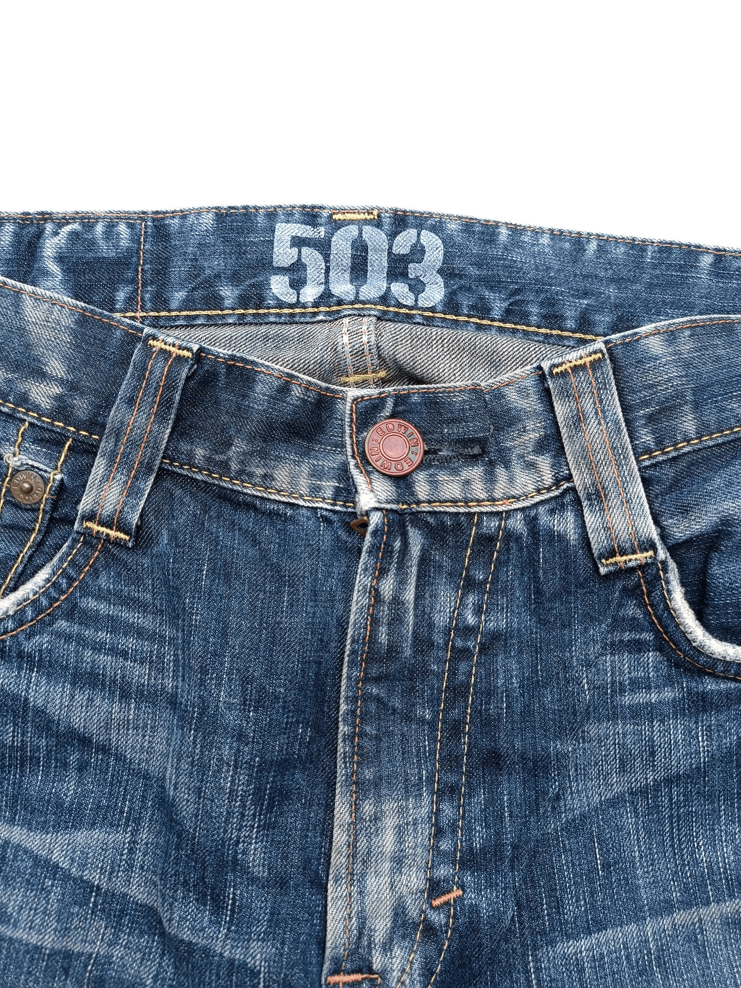 Beauty Beast Vintage Edwin 503 Loose Baggy Faded Dirty Style Denim Size US 34 / EU 50 - 11 Thumbnail