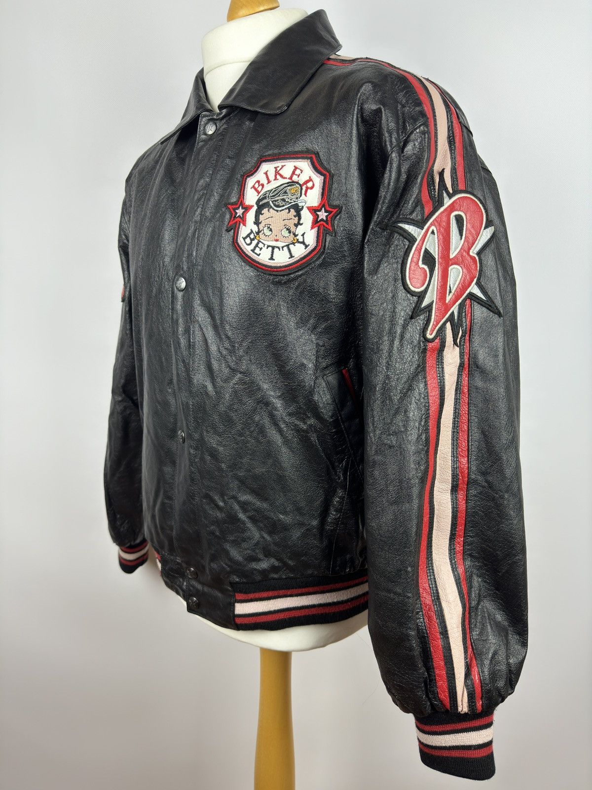 Designer × Vintage Betty Boop Leather Bomber Jacket 90’s Size US L / EU 52-54 / 3 - 3 Thumbnail